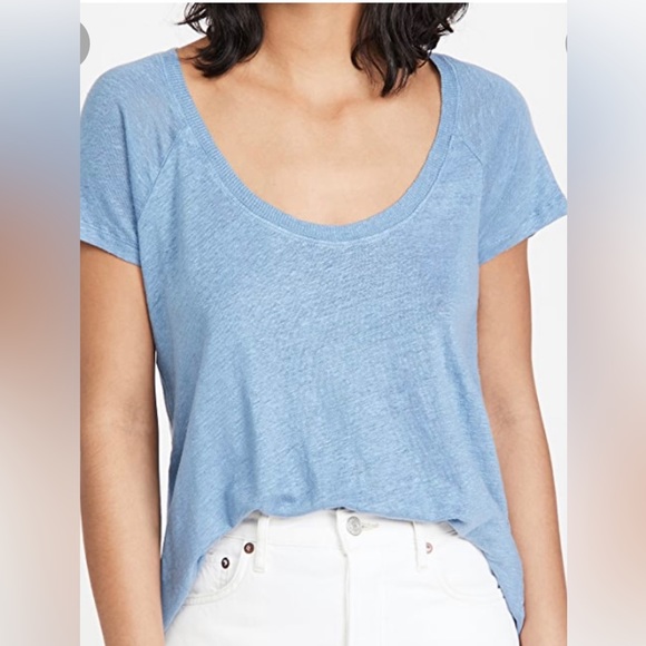 IRO linen scoop neck short sleeve t-shirt, M - Picture 1 of 6